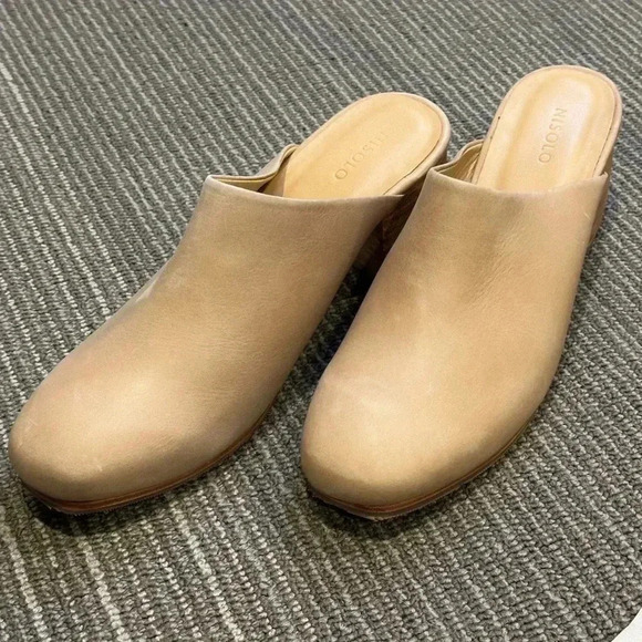 NEW Nisolo Almond Toe Waterproof Heeled Mules Modern Workwear Minimal Womens 8.5 - Picture 4 of 16